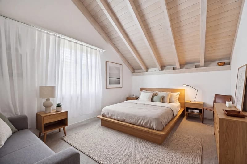 Allein unter dem Dach - 4½ Zimmer mit offenem Dachstuhl, Terrasse und Weitsicht (8)