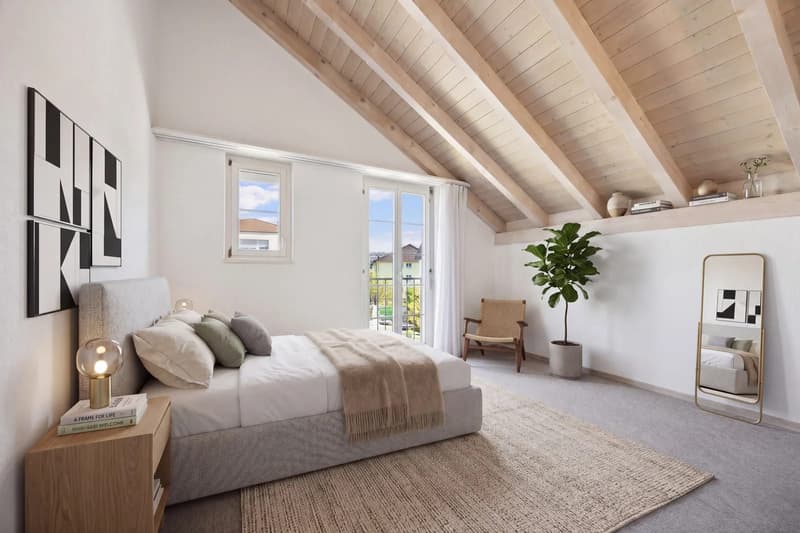 Allein unter dem Dach - 4½ Zimmer mit offenem Dachstuhl, Terrasse und Weitsicht (10)
