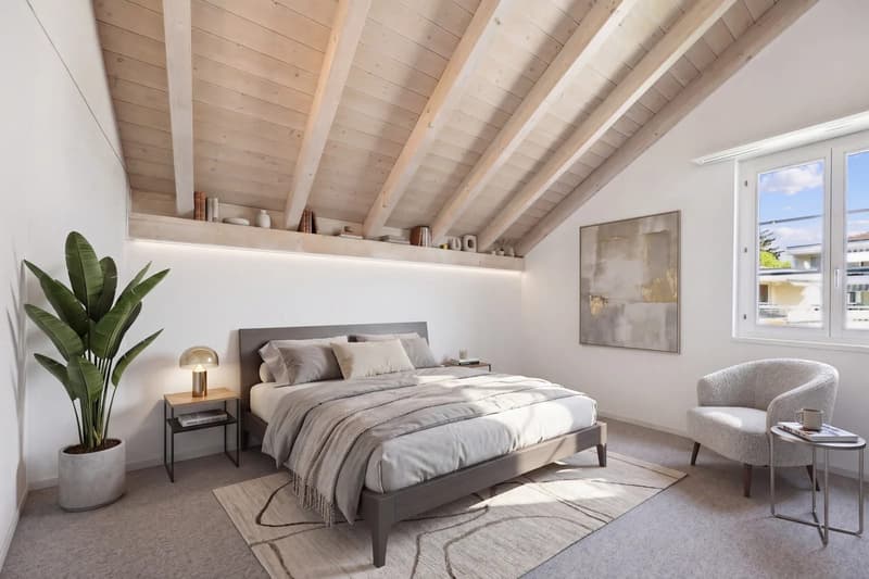 Allein unter dem Dach - 4½ Zimmer mit offenem Dachstuhl, Terrasse und Weitsicht (7)