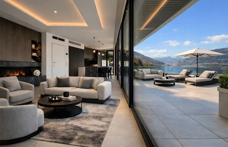 Villa di design in posizione unica con vista lago mozzafiato e darsena (5)