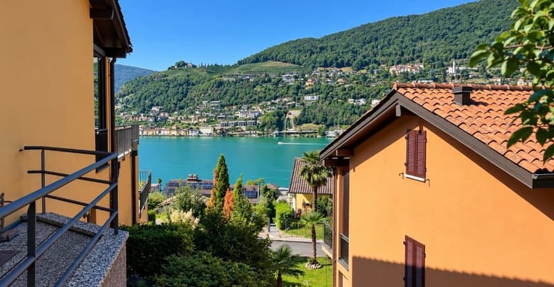 Appartamento con terrazza panoramica piscina e splendida vista lago (15)