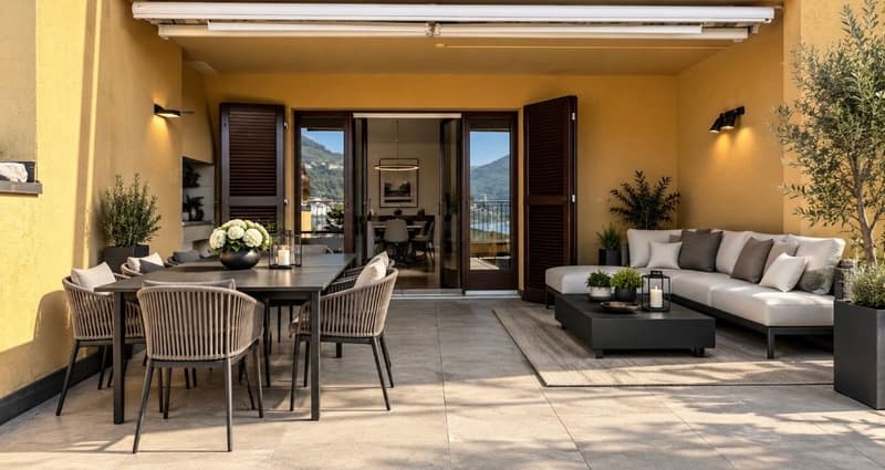 Appartamento con terrazza panoramica piscina e splendida vista lago (4)