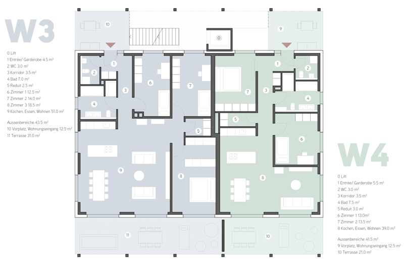 The floor plan shows a 3-bedroom apartment with a living room, kitchen, dining area, 2 bathrooms, and a balcony. The apartment has a total of 8 rooms, including the entrance/wardrobe, 3 bedrooms, a living room, kitchen, and 2 bathrooms.