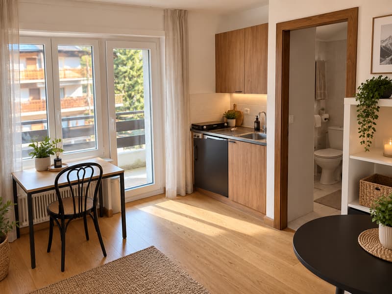 Studio avec balcon – 3e étage – Crans-Montana (1)