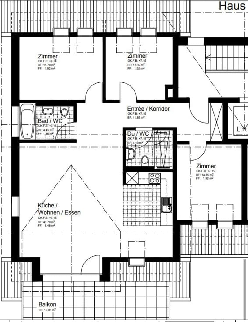 Appartement moderne et neuf de 4,5 pièces dans un quartier calme (13)