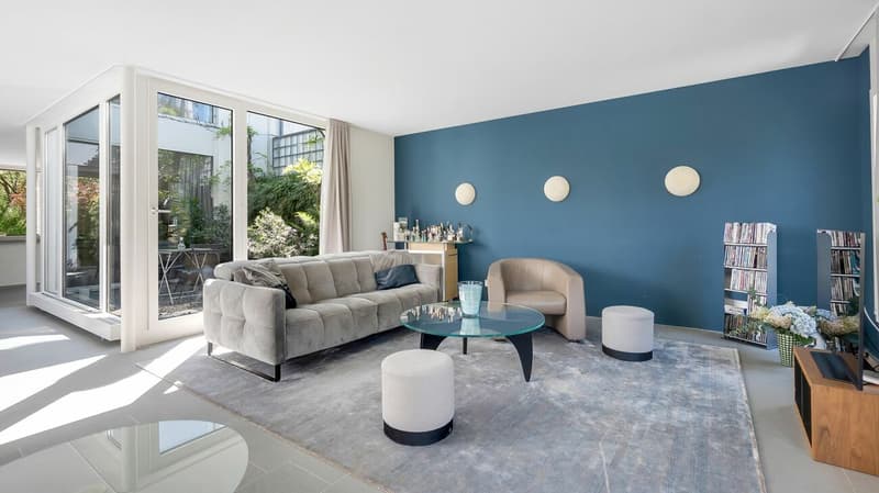 Wohnzimmer mit Atrium