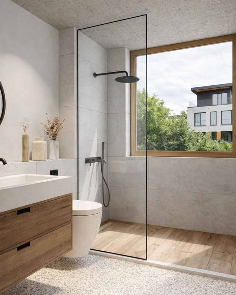 Salle de douche avec WC