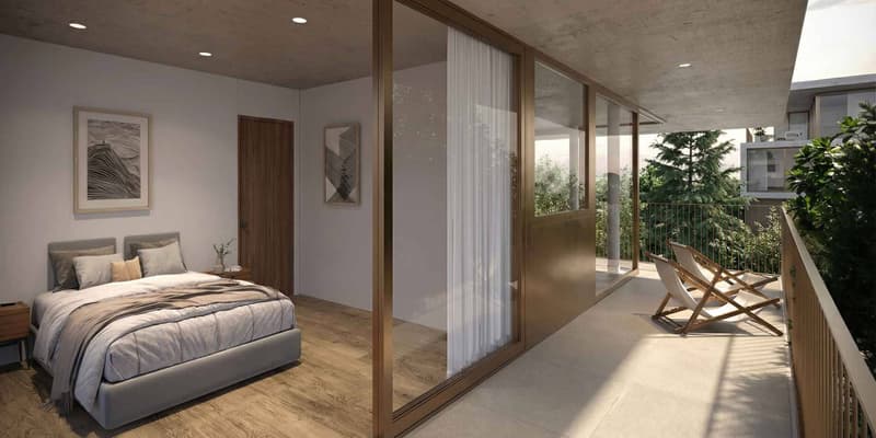 Chambre avec accès au balcon