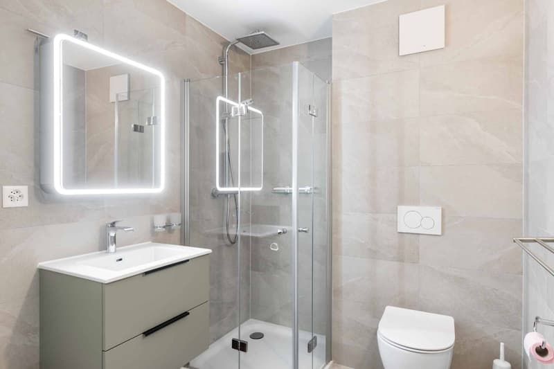 Salle de douche avec WC