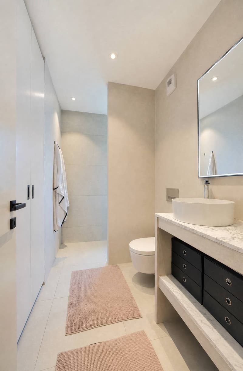 Salle de douche avec WC