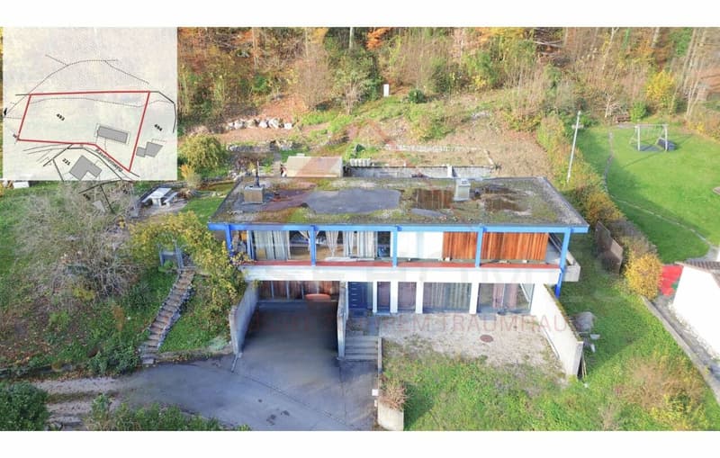 Einmalige Gelegenheit in Oensingen - Bauland mit Bestandshaus am Waldrand und Alpenpanorama (1)