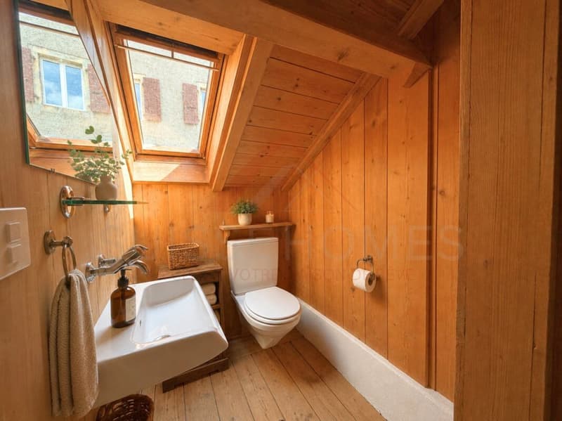 Attic Apartment with 3 Rooms, Charm and Beautiful Volumes in the Heart of Romainmôtier (8)