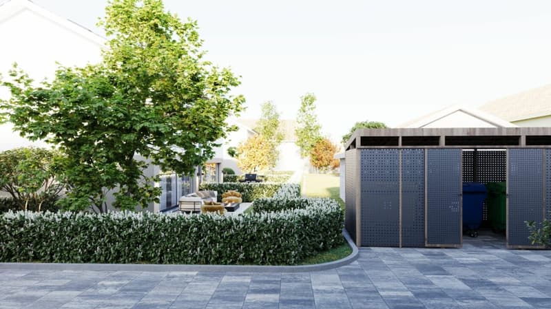Casa a schiera moderna con giardino, terrazza e carport (5)