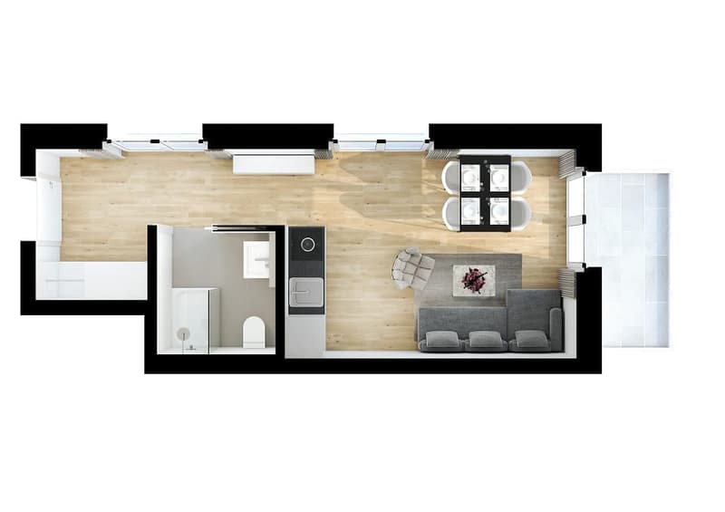 Appartement meublé 1 pièce avec terrasse à Dübendorf (1)
