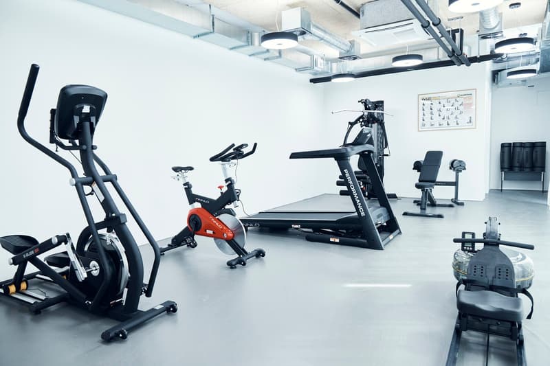 An empty room with exercise equipment