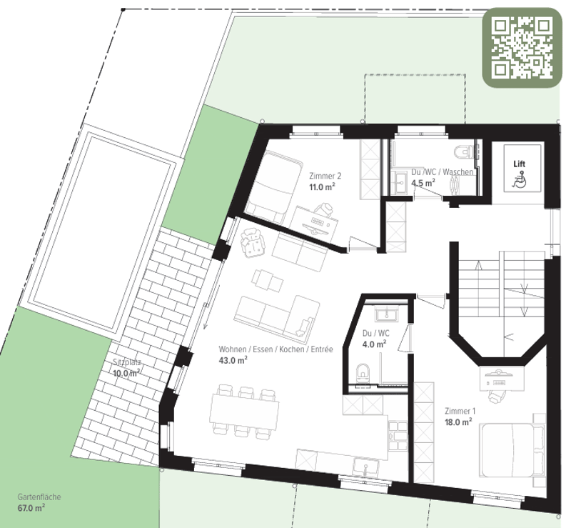 Gartenwohnung mit privatem Gartenanteil an ruhiger Wohnlage (3)