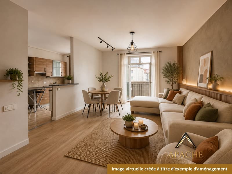 2 + 3.5 pièces ou 5.5 pièces avec grand balcon ? A vous de choisir ! (1)