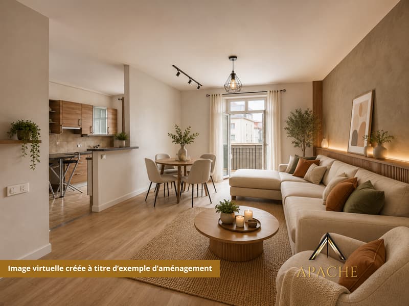 2 + 3.5 pièces ou 5.5 pièces avec grand balcon ? A vous de choisir ! (1)