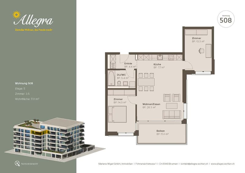 Erstbezug: zentrale und komfortable 3.5-Zimmer-Wohnung (8)