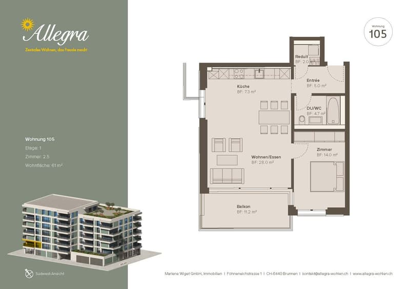 Erstvermietung: zentrale und  komfortable 2.5-Zimmer-Wohnung (8)