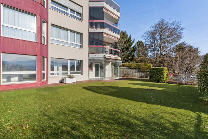 Ampio appartamento a pian terreno, giardino privato e vista delle Préalpes (6)