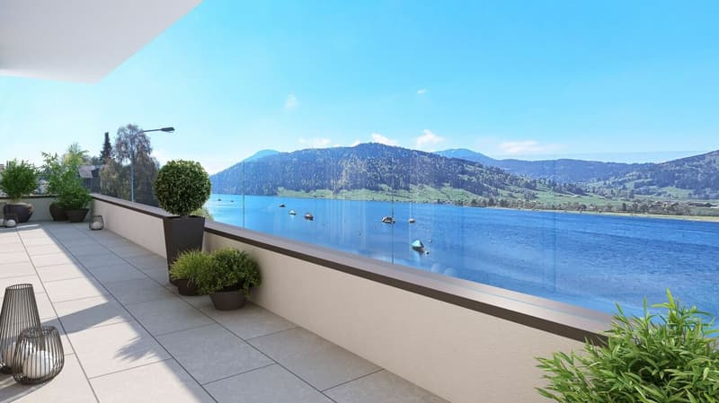 Nouveau bâtiment : appartement maisonnette avec vue sur le lac inobstructable à Oberägeri (6)