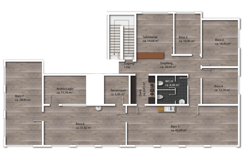 Beautifully constructed and practically divided office or commercial space "Plug & Work" (8)