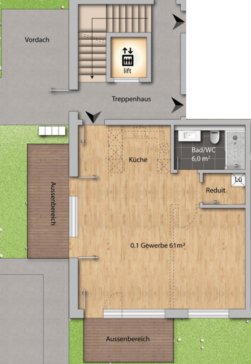 Gewerbe Nr. 0.1 mit 61m²