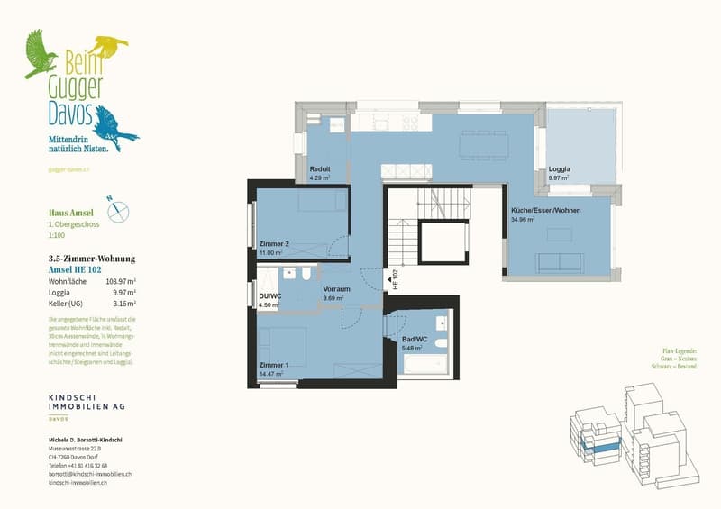 Grundriss 3.5 Zimmer-Wohnung 102