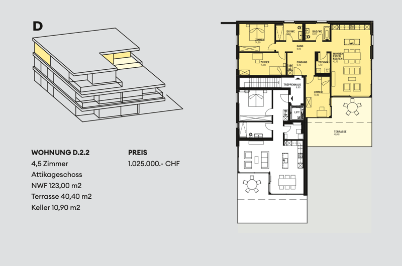 Attractive 4.5-room attic apartment in the new Bachgarten project (12)