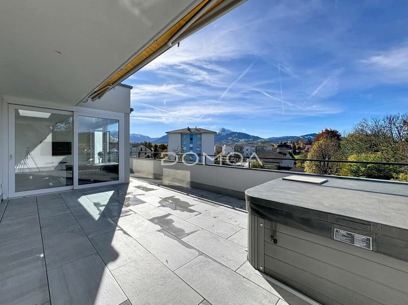 Contemporary attic 4.5 rooms, 162 m2 with panoramic view of the Moléson and winter garden (3)
