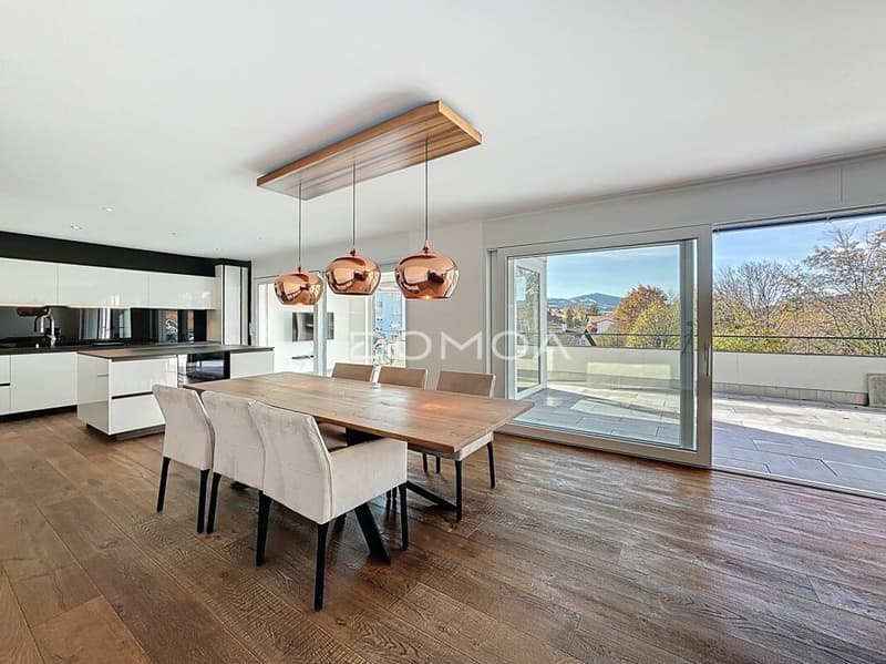 Contemporary attic 4.5 rooms, 162 m2 with panoramic view of the Moléson and winter garden (6)