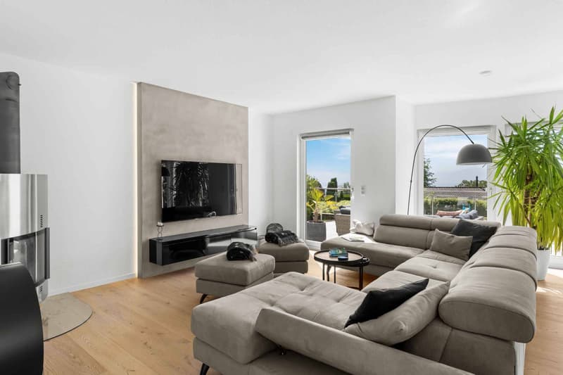 Modern Villa with Pool and View of the Lake, the Alps and the Jura (6)