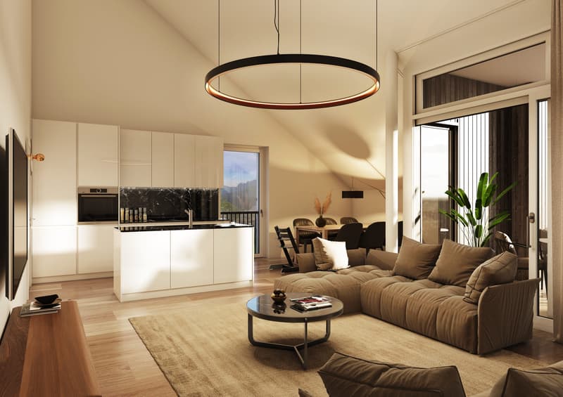 3.5 ZIMMER. AUSSERGEWÖHNLICHE RAUMHÖHE. LOGGIA ZUR ABENDSONNE. AB CHF 450'450.- (1)