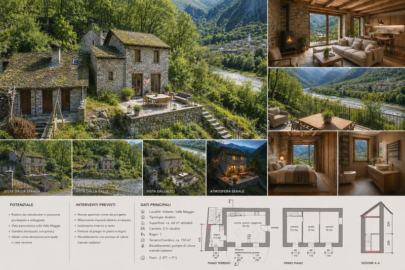 Rustic with a view over the Maggiatal – An authentic Ticino refuge with great potential (4)