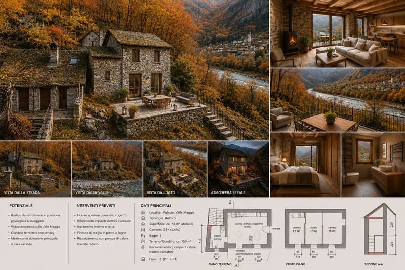 Rustic with a view over the Maggiatal – An authentic Ticino refuge with great potential (3)