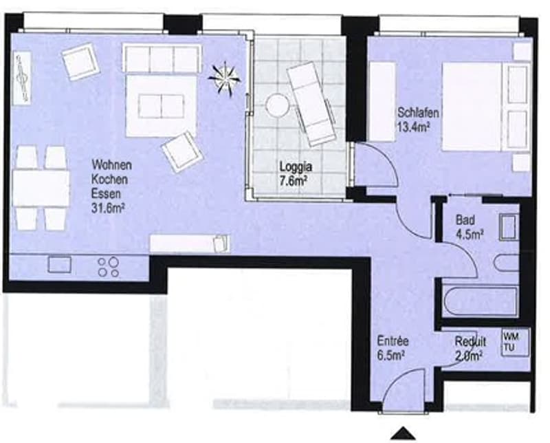 Grösszügige und urbane 2.5 Zimmerwohnung (8)