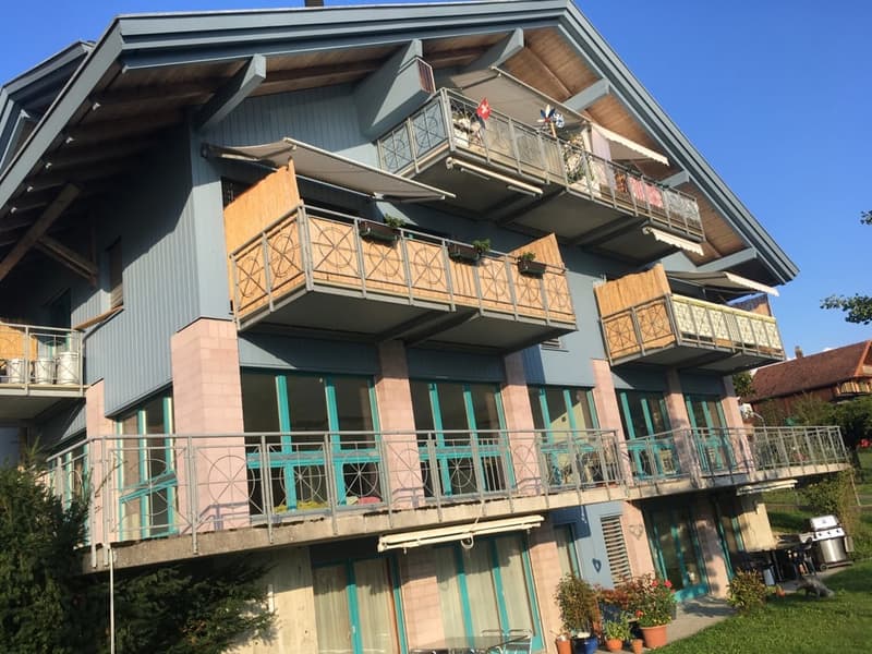 Charmant appartement de 3,5 pièces au dernier étage avec vue lac et montagne de rêve à Brienz (1)