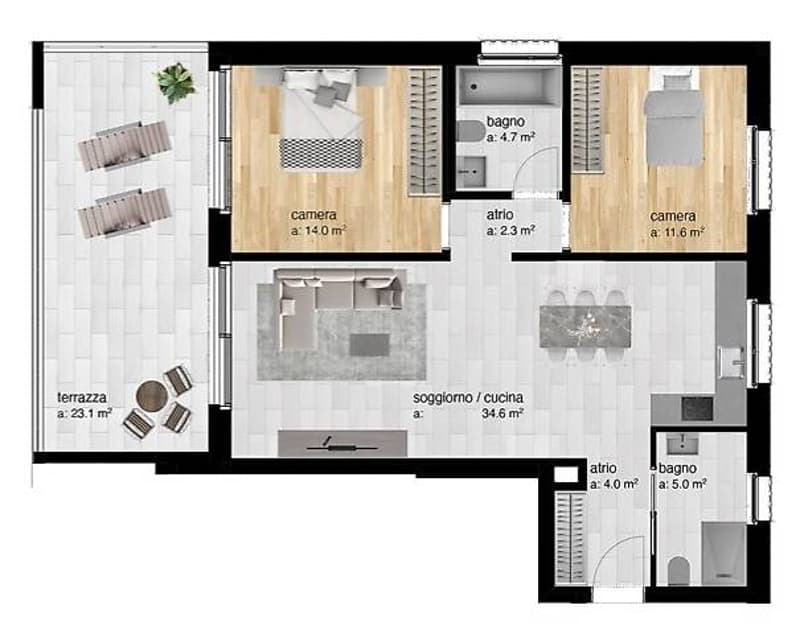 Sale of new 3.5-room apartments - Sementina (2)