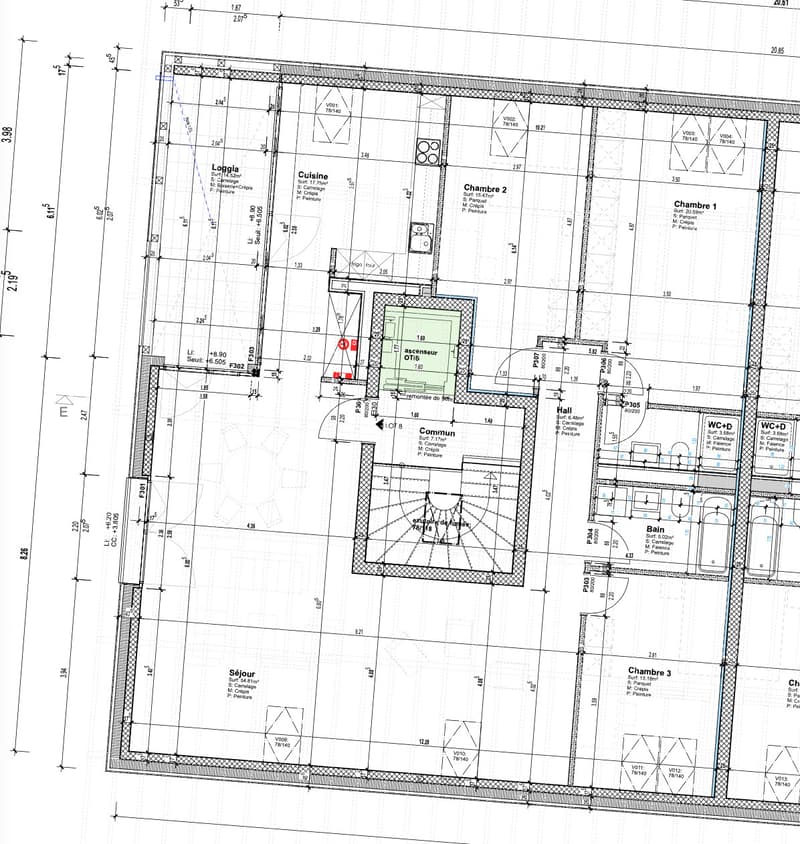 ATTIQUE D'EXCEPTION TRAVERSANT DE 4,5 PCES AVEC LOGGIA (7)
