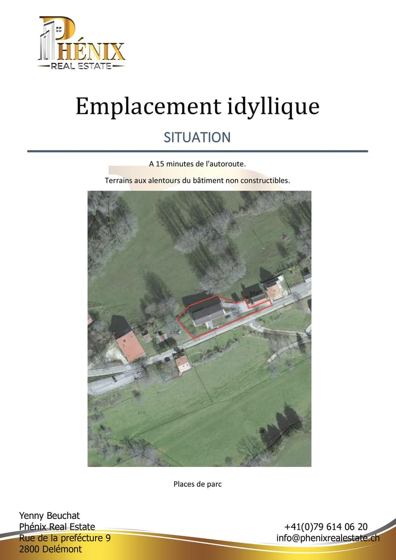 House in a rural area, surrounded by non-constructible land, 15 minutes from the highway.