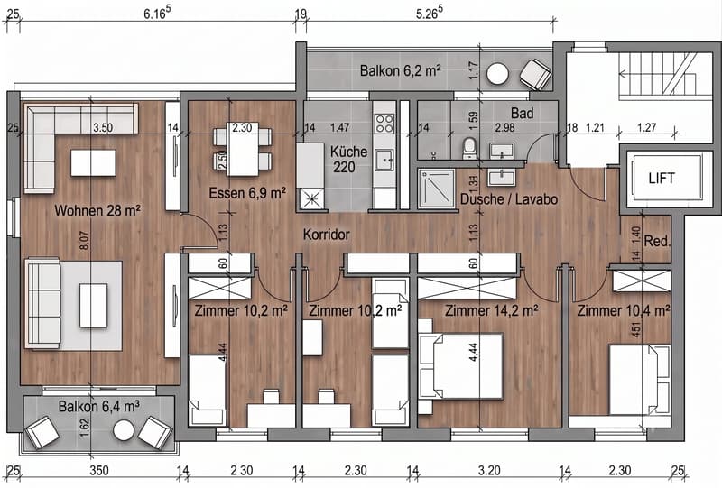 Appartement 5.5 pièces avec 2 balcons, situé au centre de Bern-Bümpliz (10)