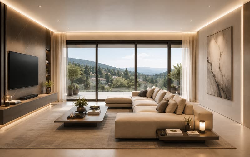 PISCINE ET GRANDES VETRINES : PENTHOUSE 5.5 | SESSA (1)