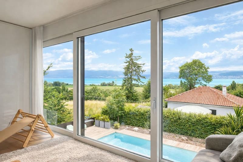 Villa contemporanea con piscina e vista lago (4)