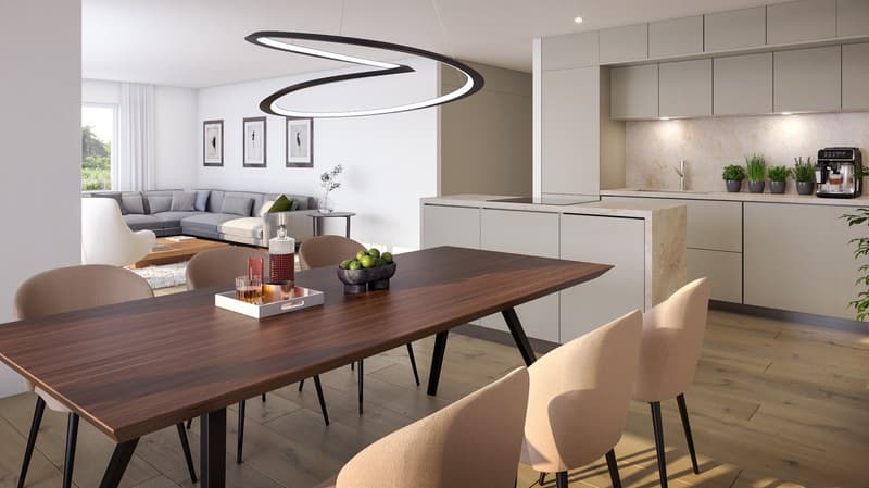 Nouveau bâtiment : appartement de 3,5 pièces en mansarde avec salle de loisirs et balcon spacieux à Ettingen (8)