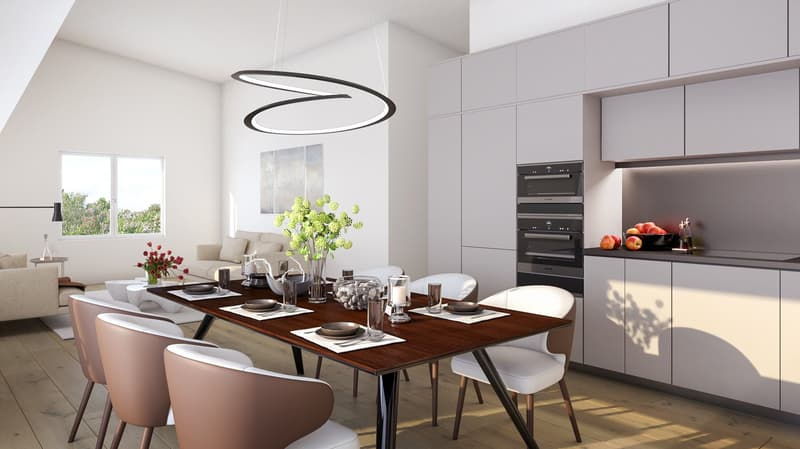 Nouveau bâtiment : appartement de 3,5 pièces en mansarde avec salle de loisirs et balcon spacieux à Ettingen (6)