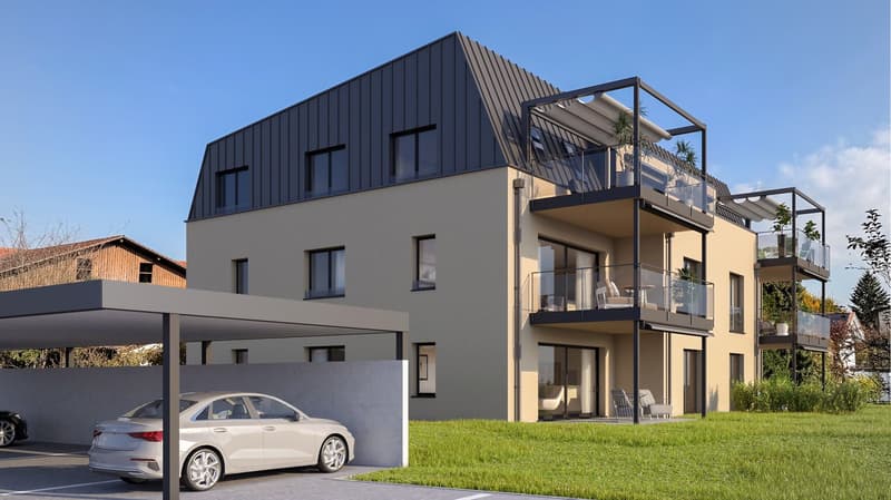 Nouveau bâtiment : appartement 4,5 pièces avec balcon spacieux ou jardin à Ettingen (2)