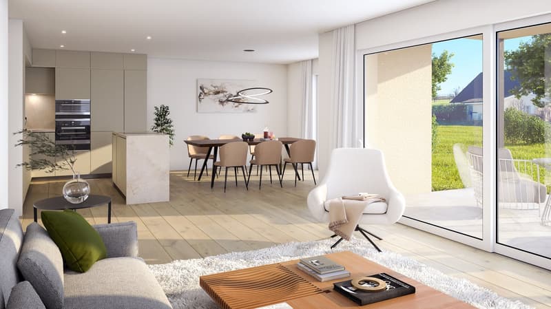 Nouveau bâtiment : appartement 4,5 pièces avec balcon spacieux ou jardin à Ettingen (5)