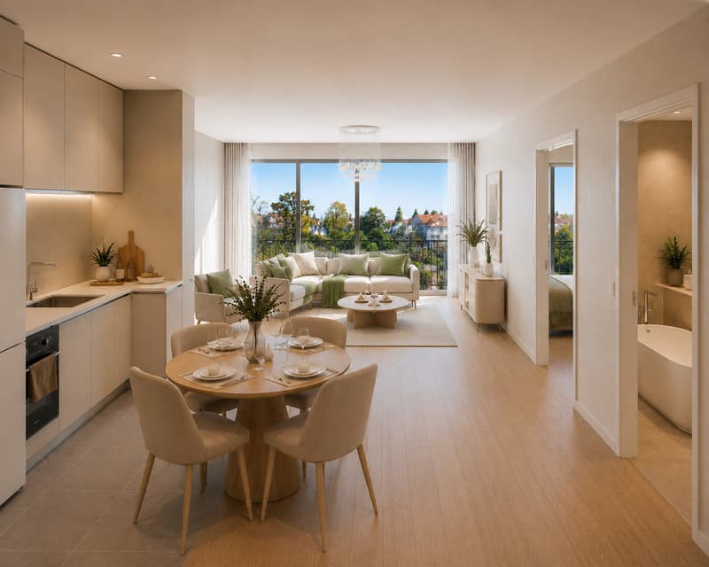 For sale on plans apartment 2.5 rooms (61 m2 PPE) on the 2nd floor (2)