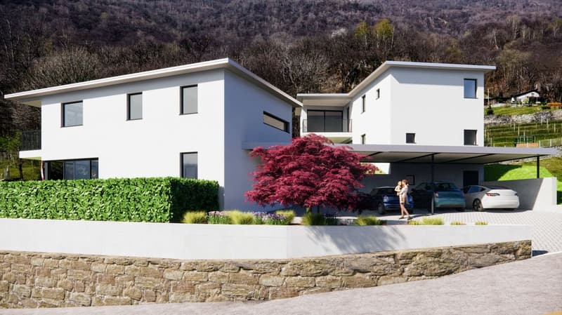 Terreno Edificabile, Progetto Approvato Per 2 Case, Mezzovico (2)